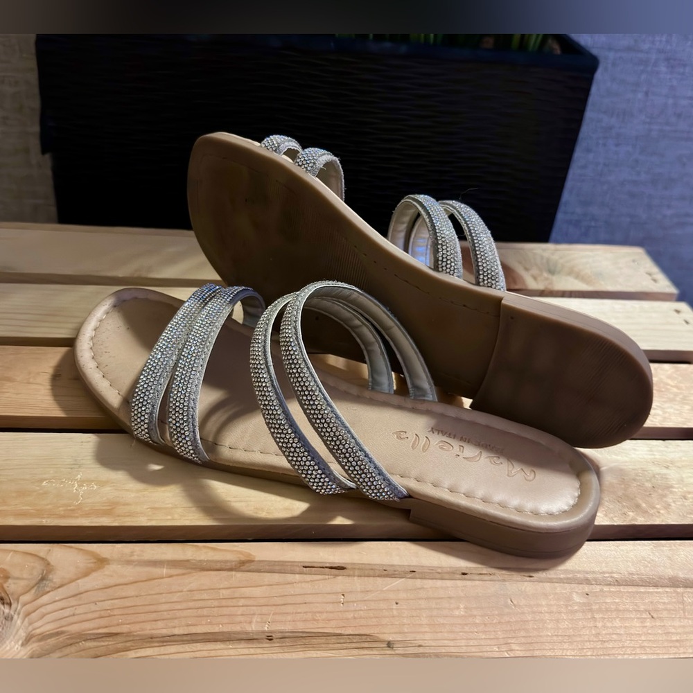 Clear Crystal Tiny Rhinestone Sandals - image 4